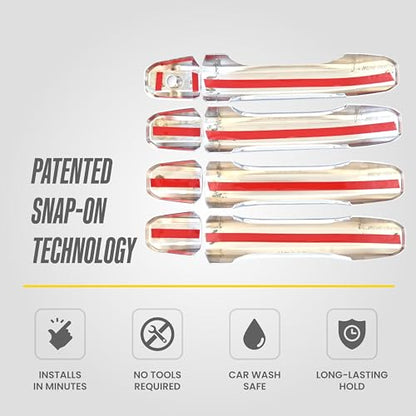Trim Illusion Chrome Patented Door Handle Cover Overlay for 2019-2026 Chevrolet Silverado, Tahoe, Suburban & GMC Sierra, Yukon, Hummer EV | Easy No-Tool Install | US Patented