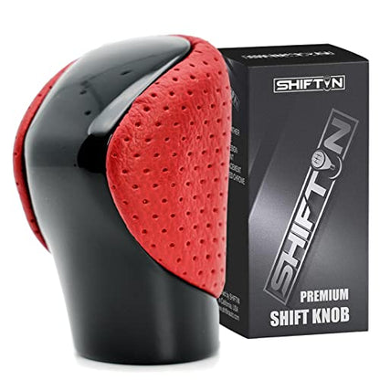 Gear Shift Knob Shifter for Lexus ES GS GX is NX RC RX 200t 300 350 3450h 450hL 350L (Circuit Red Leather/Piano Black) - color: Circuit Red Leather / Piano Black