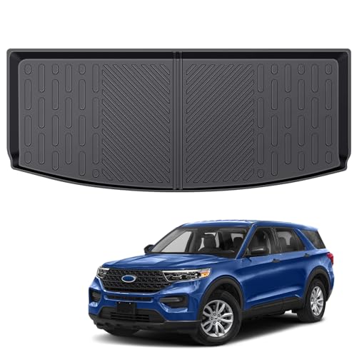 Rear Cargo Mat for 2020-2025 Ford Explorer 6&7 Seats Only,All Weather TPE Anti-Slip Trunk Mat Cargo Liner for 2020 2021 2022 2023 2024 2025 Ford Explorer Accessories - color: Trunk Mat