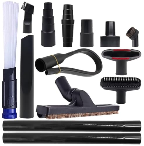 14 Pcs Universal Vacuum Attachments for Shop Vac Accessories, 1 1/4" to 2 1/2" Hose Adapter, 1" to 1 7/8" Vacuum Cleaning Kit Vacuum Extension Wands Accessories - size: M 14 Pcs