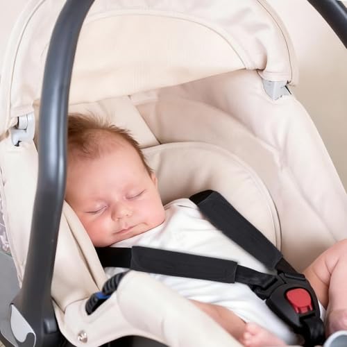 Guirnd 2 Pack Car Seat Strap Pads, Universal Soft Car Seat Strap Covers for Baby Toddler Kids, Car Seat Shoulder Strap Pads for Stroller, Pushchair, High Chair (Black)