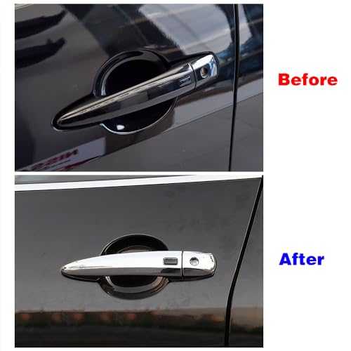 Chrome Exterior Door Handle Cover Trim for Nissan Altima Sentra 2020-2025 X-Trail T33 Rogue 2021-2024 Qashqai Accessories Decor (with Smart Key Holes) - style: With Smart Key Holes