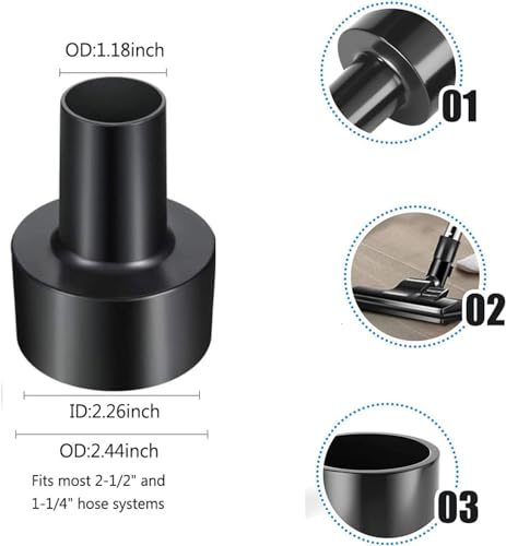 Vacuum Attachments for Shop Vac Attachment Accessories, 1 1/4" to 2 1/2" Vacuum Cleaning Accessorie Kit, 1" to 1 7/8" Hose Adapter Vacuum Extension Wands Attachment, Set of 11 - size: M 11 Pcs