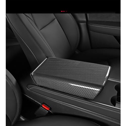 Tesla Model 3 / Y Arm Rest Cover & Center Console Cover, Compatible with 2017-2023 Model 3 and 2020-2024 Model Y, ABS Material Scratch Resistant (Gloss Carbon Fiber Pattern) - color: Gloss Carbon Fiber Pattern, size: Model 3/Y