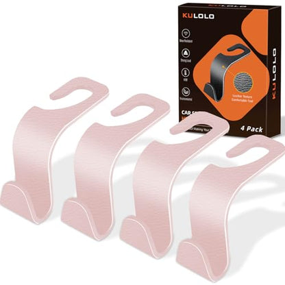 Car Seat Hooks & Purse Holder - 4 Pack Boxed,55 lb Heavy Duty,Eco PP Car Hooks for Purse/Bag/Baby Gear/Gym Bag/Groceries/Cup/,Fits 0.32-0.55”Car Headrest Rods (Pink-2) - color: Pink-2