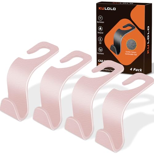 Car Seat Hooks & Purse Holder - 4 Pack Boxed,55 lb Heavy Duty,Eco PP Car Hooks for Purse/Bag/Baby Gear/Gym Bag/Groceries/Cup/,Fits 0.32-0.55”Car Headrest Rods (Pink-2) - color: Pink-2