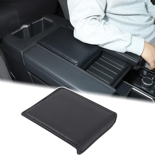 Aunginsy Armrest Hidden Storage Box Cover Lid Compatible with Toyota Tundra 2022 2023 2024 2025 2026, Car Center Console Organizer Tray Armrest Privacy Box Slot Cover Insert PU Leather Accessories - color: Black