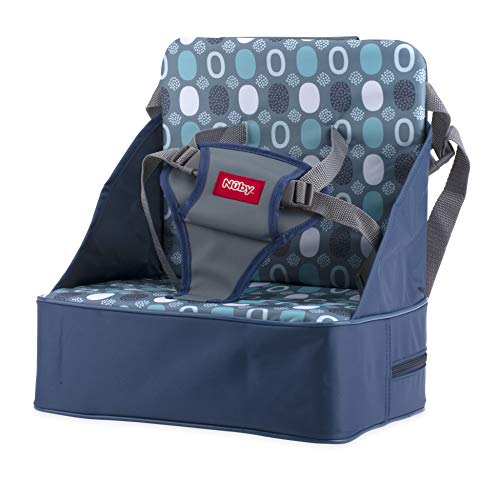 Nuby Easy Go Booster Seat for Kitchen Chair - Travel Booster Seat for Babies and Toddlers - Holds Up to 35 Pounds - 9+ Months - Blue - color: Blue