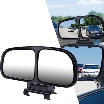 Blind Spot Mirror Adjustable 360 Degree Car Side Mirror, HD Glass Rear View Exterior Accessories Frame Thickness Less than 5MM for Car SUV (dual mirror left) - style: dual mirror left