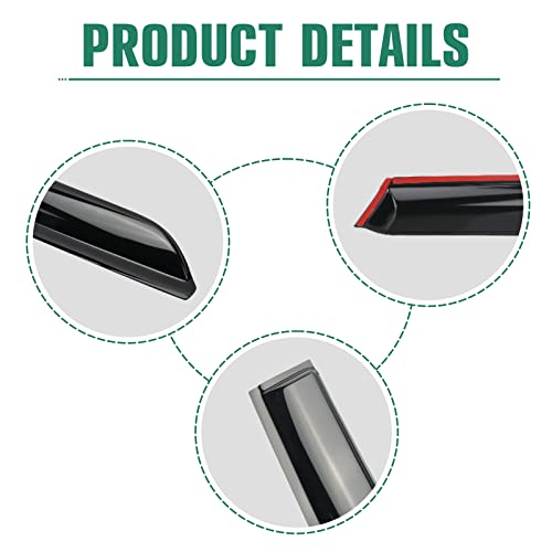 4 Pieces Tape-on Extra Durable Rain Guards Fit for 2025 2026 Toyota 4Runner,Window Deflectors,Window Visors (Smoke Black)
