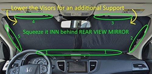 Car Sun Shade with Storage Pouch by A1 Sunshades Shield Protector Blocker Retractable Cover Sunscreen Auto Interior Accessories Visor Small - size: Small