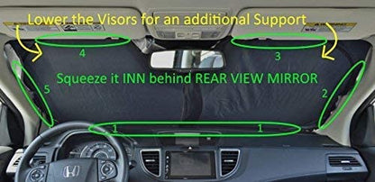 Car Sun Shade with Storage Pouch by A1 Sunshades Shield Protector Blocker Retractable Cover Sunscreen Auto Interior Accessories Visor Small - size: Small