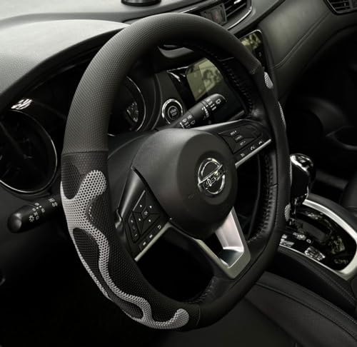 PINCTROT D Shaped Comfy Grip Steering Wheel Cover, Anti-Slip Design, Flat Bottom 14.5-15 Inch(Silicone Gray) - color: 4.Gray, size: D Shaped/Flat Bottom[14 1/2''-15'']