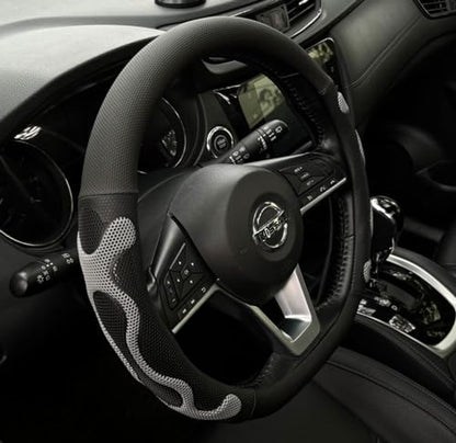 PINCTROT D Shaped Comfy Grip Steering Wheel Cover, Anti-Slip Design, Flat Bottom 14.5-15 Inch(Silicone Gray) - color: 4.Gray, size: D Shaped/Flat Bottom[14 1/2''-15'']