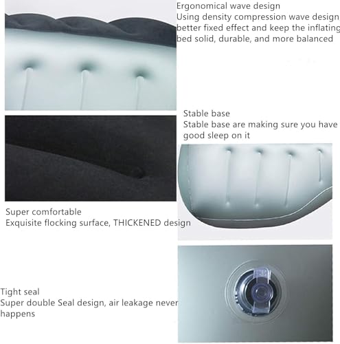 Inflatable Car Air Mattress Back Seat Bed with Air Pump, Universal Back Seat Gap Filler Pad Extender for SUV Camping Sleeping Travel Rest