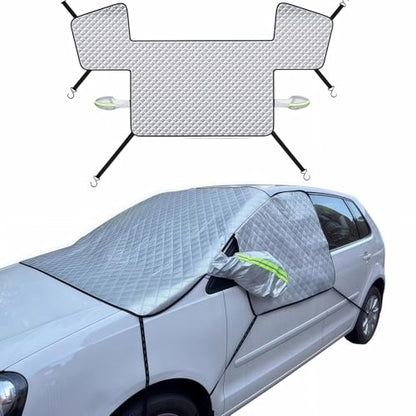 Thickened Full Windshield + Side Window Coverage ，Winter Car Windshield Snow Ice Cover Waterproof,Windshield Sun Shade Cover All Season Universal Protection for Cars, SUVs, Trucks,Minivans.