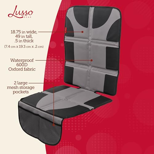 Lusso Gear Car Seat Protector - Waterproof Seat Protector & Non-Slip Backing - Waterproof Car Cover & Easy Clean-Up - Dual Mesh Storage Pockets & Travel Convenience - Gray - color: 1-Pack Gray