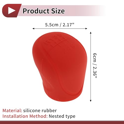 Gear Shift Knob Cover Universal for Car SUV Truck RV Insert Stick Shifting Handle Protector Silicone Red - color: Red