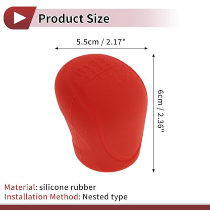 Gear Shift Knob Cover Universal for Car SUV Truck RV Insert Stick Shifting Handle Protector Silicone Red - color: Red