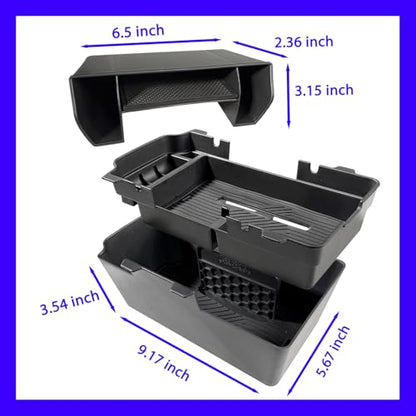 2025 2026 Civic Double Center Console Organizer Tray for 2022-2026 Honda Civic 11th Gen Sedan Hatchback LX EX Sport 2025 Accessories Civic 2026 Central Console Organizer Insert Tray(2pcs) - style: Double Box-2pcs