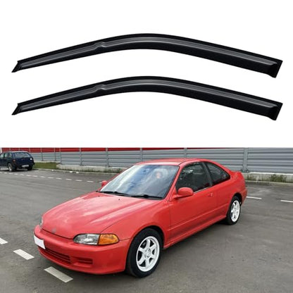 Window Visors Rain Guards for 1992 1993 1994 1995 Honda Civic Coupe, Out-Channel Window Vent Wind Deflectors Visors Shades for 92 93 94 95 Civic 2DR - size: 1992-1995 Honda Civic Coupe