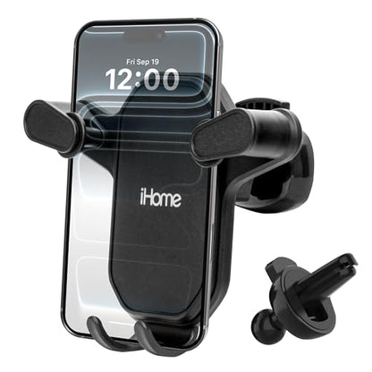 iHome Universal Gravity Air Vent Phone Mount, 360° Rotation, Adjustable Support, Stable Clip