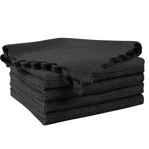 Orighty Microfiber Cleaning Cloth, 5 Pack Highly Absorbent Cleaning Rags, Household Cleaning Supplies, Reusable Lint Free Cloths Microfiber Rag for House, Kitchen, Car Care, 12x11 inch, Black - color: Black, size: 5 Pack