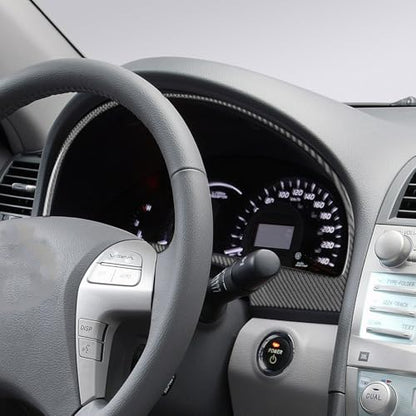 Car Speedometer Frame Sticker Instrument Panel Carbon Fiber Decal Interior Trim Compatible with Toyota Camry 2007 2008 2009 2010 2011 Accessories - color: Black 16