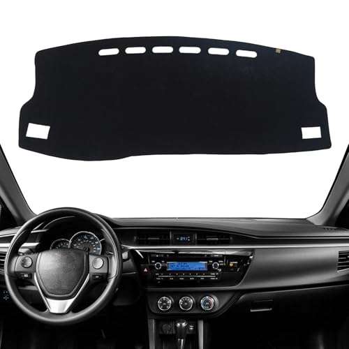 KEYOOG Dashboard Cover Dash Mat Fit for to-yota Corolla 2018-2014 (for Left Hand Drive),Car Dash Board Mat Anti-Glare Carpet,Non-Slip Pad Sunshield Protector (Black) - color: Black, size: Fit 14-18 Corolla - (Black)