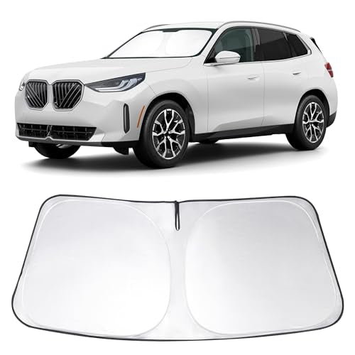 Windshield Sun Shade Custom Fit 2025 2026 BMW X3 Accessories Foldable Sunshade Front Window Shades Covers Protect Car from Sun Rays & Heat Damage Keep Car Cooler - size: For BMW X3 2025-2026