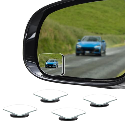 4PCS Blind Spot Convex Car Mirror, Side Mirror Blindspot, Rear View Mirrors with Wide Angle Adjustable Stick, Universal Car Blindspot Mirrors Exterior Accessories for Cars (Fan shaped, 4PCS) - color: Fan shaped, size: 4pcs