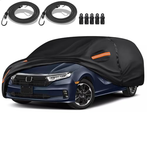 Special 16 Layers Full Car Cover Fit for 2005-2024 Ho-nda Odyssey, Ultra Heavy 600D Oxford Cloth, All-Weather Protection Summer Sun Exposure and Winter Snow Rain Dust UV, Black - color: Fit for 2005-2024 Hon-da Odyssey
