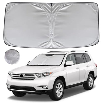 KAYZT Windshield Sun Shade for 2008-2013 Toyota Highlander Foldable Sunshade Front Window Custom Fit Car Accessories - size: for 2008-2013 Toyota Highlander