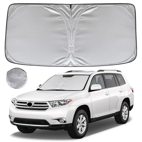 KAYZT Windshield Sun Shade for 2008-2013 Toyota Highlander Foldable Sunshade Front Window Custom Fit Car Accessories - size: for 2008-2013 Toyota Highlander