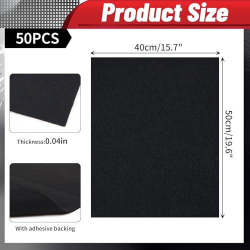 Breling 50 Pcs Disposable Floor Mats for Cars 15.7'' x 19.6'' Black Non Woven Fabric Automotive Floor Mats Protectors, Absorbent Non Slip Car Foot Pads, Vehicle Carpet for SUV, Truck, Wash, Detailing