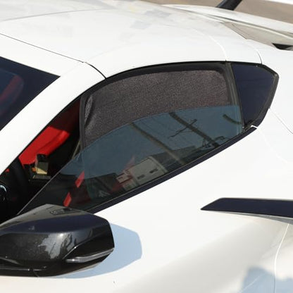 Car Side Window Shades for Corvette C8 2020-2024 Sun Shade Heat Insulation Strong-Light Blocking&UV Protection Privacy Essential Interior for Baby,Car Camping and Napping Curtains (2PCS)