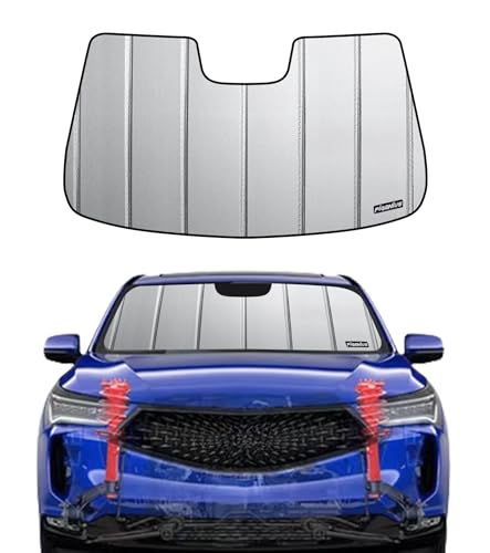 Pigenius Windshield Sun Shade for Acura RDX 2019-2026, Premium Grey Leather Finish - color: SafeGuard, size: 2019-2024 RDX
