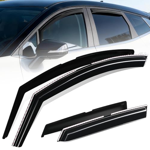 Auto Dynasty in-Channel Window Visors Compatible with 2023-2025 Kia Sportage, 4Pcs Front Left Right Window Deflectors Rain Guards Sun Wind Air Side Vent Shade, Glossy Black