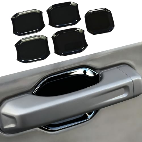 Door Bowl Scratch Protector for 2018-2025 Jeep Wrangler JL JLU & Gladiator JT 4 Doors Exterior Door Handle Bowl Cover Trim Guard Accessories (Glossy Black) - color: Glossy Black