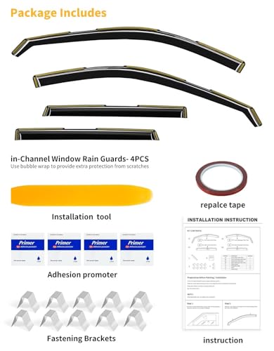 in-Channel Window Rain Guards Fit for Dodge Durango 2011-2026 Extra Durable Window Visors Window Deflectors Vent Visors Vent Shades Car Accessories-4 pcs 2-Q15 - size: Fit for 2011-2026 Dodge Durango
