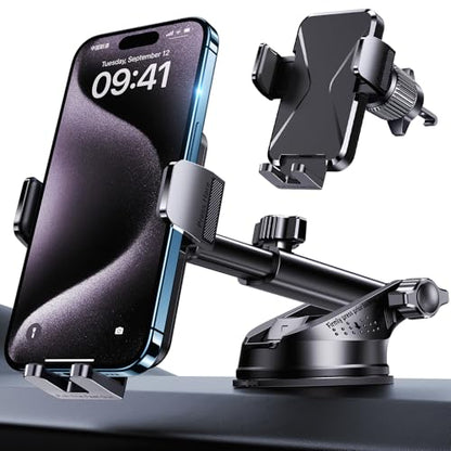 GUWEZ Universal Car Vent Phone Mount: 360° Swivel Holder for Smartphones, Secure Hands-Free Cradle for Easy Navigation & Calls - style: Windshield/Dashboard/Vent-B
