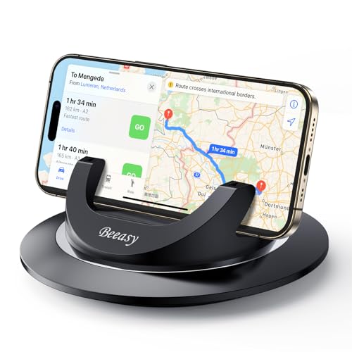 Beeasy Dashboard Cell Phone Holder for Your Car, Car Phone Holder with 360°Rotatable Silicone Non-Slip, Universal Car Phone Mount for iPhone 17/16/15/14,Samsung, Google Pixel, All Smartphones and GPS