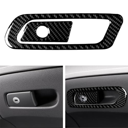 NVCNX Real Carbon Fiber Compatible with Audi B9 A4 S4 2017-2025 / A5 S5 RS5 2018-2025 2019 2020 2021 2022 2023 2024 Dash Co-Pilot Storage Box Handle Trim Cover Sticker Decal Interior Accessories 2PCs - color: Dash Co-pilot Storage Box Handle Trim