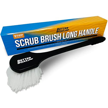 Stiff Hand Scrub Brush, Large Handle Heavy Duty Tire and Wheel Cleaning Tool, Outdoor Boat Scrubber with Handle, Carpet Cleaner, All-Purpose Cleaning Brush - style: Long Handle