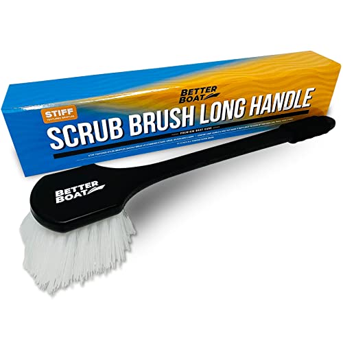 Stiff Hand Scrub Brush, Large Handle Heavy Duty Tire and Wheel Cleaning Tool, Outdoor Boat Scrubber with Handle, Carpet Cleaner, All-Purpose Cleaning Brush - style: Long Handle