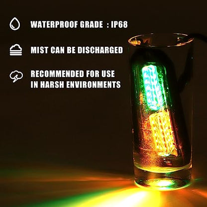WINECO Green/Amber led strobe lights for trucks 8pcs 12-LED Surface Mount Flashing Strobe Lights kit for Trucks Car Vehicles LED Mini Grille Grill Strobe Light Head Emergency Hazard Warning lights - color: Green/Amber