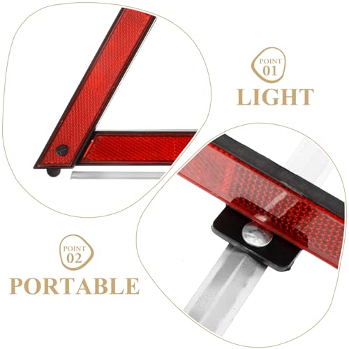 Reflective Safety Triangles for Vehicles 3-Pack Portable Emergency Roadside Warning Signs 11.22X9.64X9.05In Foldable Car Hazard Markers for Night and Adverse Weather
