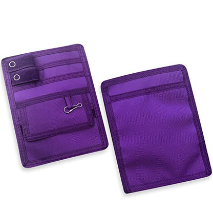 ASA TECHMED Nurse Pocket Organizer, Nylon 5 Pocket Nurse Scrub Organizer, 6 Inch x 5 inch, Purple - color: Purple