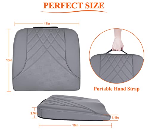 kingphenix Premium Car Seat Cushion, Memory Foam Driver Seat Cushion to Improve Driving View- Coccyx & Lower Back Pain Relief - Seat Cushion for Car, Truck, Office Chair (Leather Gray) - color: Leather Gray