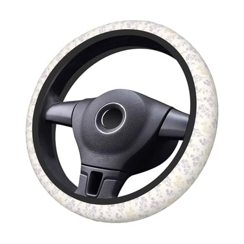 Steering Wheel Cover Pastel Flower Pattern Elastic Neoprene, Anti-Slip Universal Fit 14.5-15 Inch, Car Accessories Interior Decoration Wheel Protector for Cars, SUVs, Trucks - color: A083